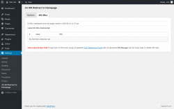 Page screenshot: Settings &rarr; All 404 Redirect to Homepage &rarr; 404 URLs