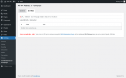 Page screenshot: Settings &rarr; All 404 Redirect to Homepage &rarr; 404 URLs