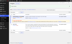 Page screenshot: Plugins &lsaquo; Test site &mdash; WordPress