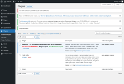 Page screenshot: Plugins ‹ Test site — WordPress