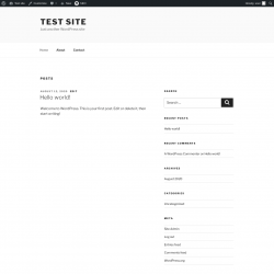 Page screenshot: Test site - Just another WordPress site