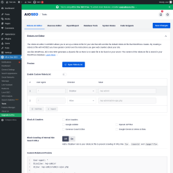 Page screenshot: All in One SEO → Tools