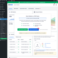 Page screenshot: All in One SEO → Search Statistics NEW!
