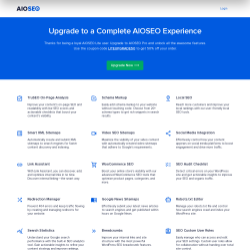 Page screenshot: All in One SEO → Upgrade to Pro