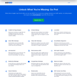 Page screenshot: All in One SEO → Upgrade to Pro