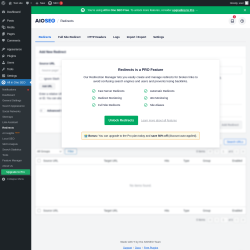 Page screenshot: Tools → Redirection Manager