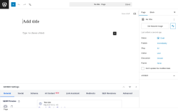 Page screenshot: Add Page ‹ Test site — WordPress