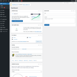 Page screenshot: Dashboard ‹ Test site — WordPress