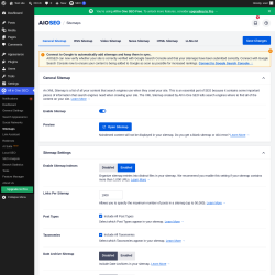 Page screenshot: All in One SEO &rarr; Sitemaps