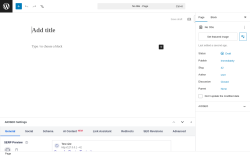 Page screenshot: Add Page &lsaquo; Test site &mdash; WordPress