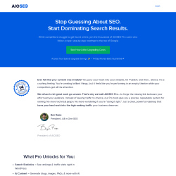 Page screenshot: All in One SEO &rarr; Upgrade to Pro