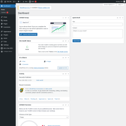 Page screenshot: Dashboard &lsaquo; Test site &mdash; WordPress