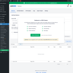 Page screenshot: Tools &rarr; Redirection Manager