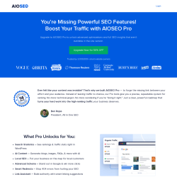 Page screenshot: All in One SEO &rarr; Upgrade to Pro