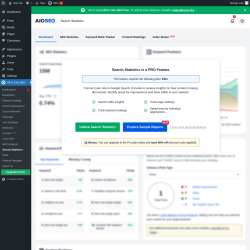 Page screenshot: All in One SEO &rarr; Search Statistics