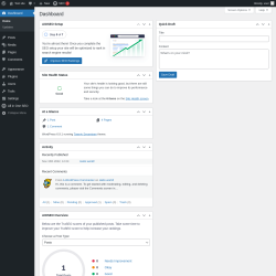 Page screenshot: Dashboard &lsaquo; Test site &mdash; WordPress