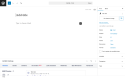 Page screenshot: Add Post &lsaquo; Test site &mdash; WordPress