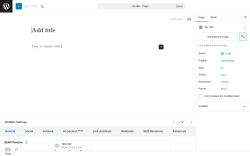 Page screenshot: Add Page &lsaquo; Test site &mdash; WordPress