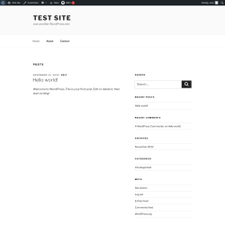 Page screenshot: Test site - Just another WordPress site