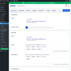 Page screenshot: All in One SEO &rarr; Search Appearance