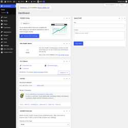 Page screenshot: Dashboard &lsaquo; Test site &mdash; WordPress