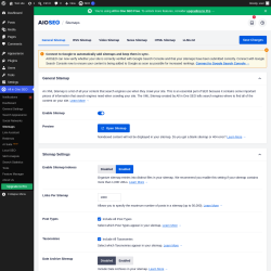Page screenshot: All in One SEO &rarr; Sitemaps
