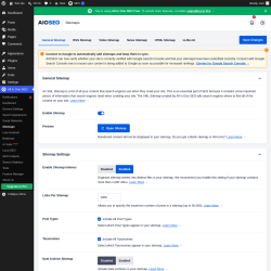Page screenshot: All in One SEO &rarr; Sitemaps
