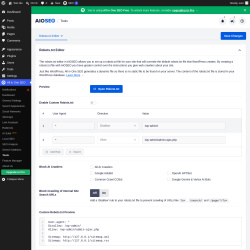 Page screenshot: All in One SEO &rarr; Tools