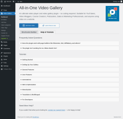 Page screenshot: Video Gallery → Help & Tutorials