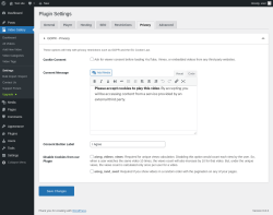 Page screenshot: Video Gallery → Settings → Privacy