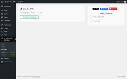 Page screenshot: All-in-One WP Migration → Backups 0
