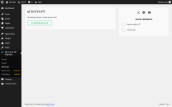 Page screenshot: All-in-One WP Migration &rarr; Backups 0
