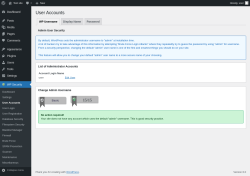 Page screenshot: WP Security &rarr; User Accounts