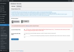 Page screenshot: WP Security &rarr; Database Security
