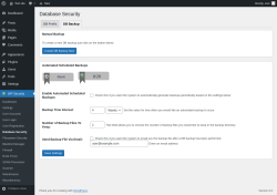 Page screenshot: WP Security &rarr; Database Security &rarr; DB Backup