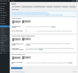 Page screenshot: WP Security &rarr; Firewall