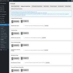 Page screenshot: WP Security &rarr; Firewall &rarr; Additional Firewall Rules