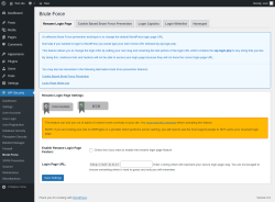 Page screenshot: WP Security &rarr; Brute Force