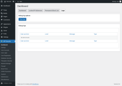 Page screenshot: WP Security &rarr; Logs