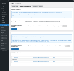 Page screenshot: WP Security &rarr; SPAM Prevention &rarr; Comment SPAM IP Monitoring