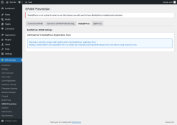 Page screenshot: WP Security &rarr; SPAM Prevention &rarr; BuddyPress