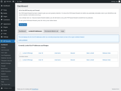 Page screenshot: WP Security &rarr; Locked IP Addresses