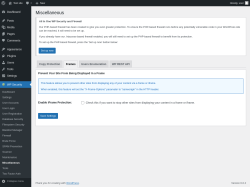 Page screenshot: WP Security &rarr; Miscellaneous &rarr; Frames
