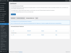 Page screenshot: WP Security &rarr; Permanent Block List