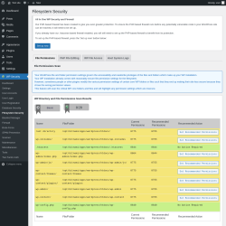 Page screenshot: WP Security &rarr; Filesystem Security