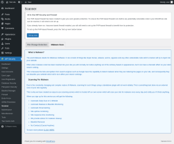 Page screenshot: WP Security &rarr; Scanner &rarr; Malware Scan