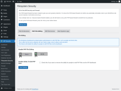 Page screenshot: WP Security &rarr; Filesystem Security &rarr; PHP File Editing
