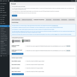Page screenshot: WP Security &rarr; Firewall &rarr; 6G Blacklist Firewall Rules
