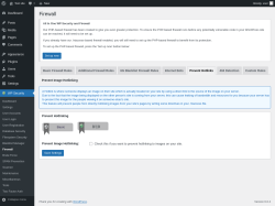 Page screenshot: WP Security &rarr; Firewall &rarr; Prevent Hotlinks
