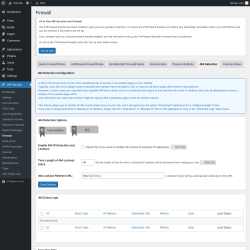 Page screenshot: WP Security &rarr; Firewall &rarr; 404 Detection